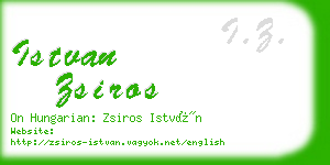 istvan zsiros business card